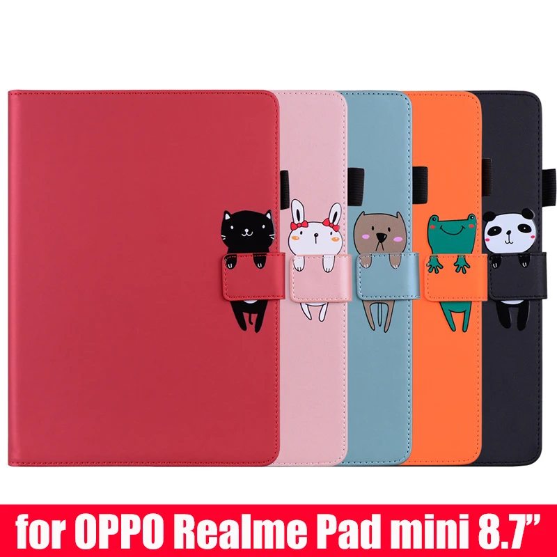 

for OPPO Realme Pad mini 8.7inch Leather Book Style Fold Stand with Botton Cover Case