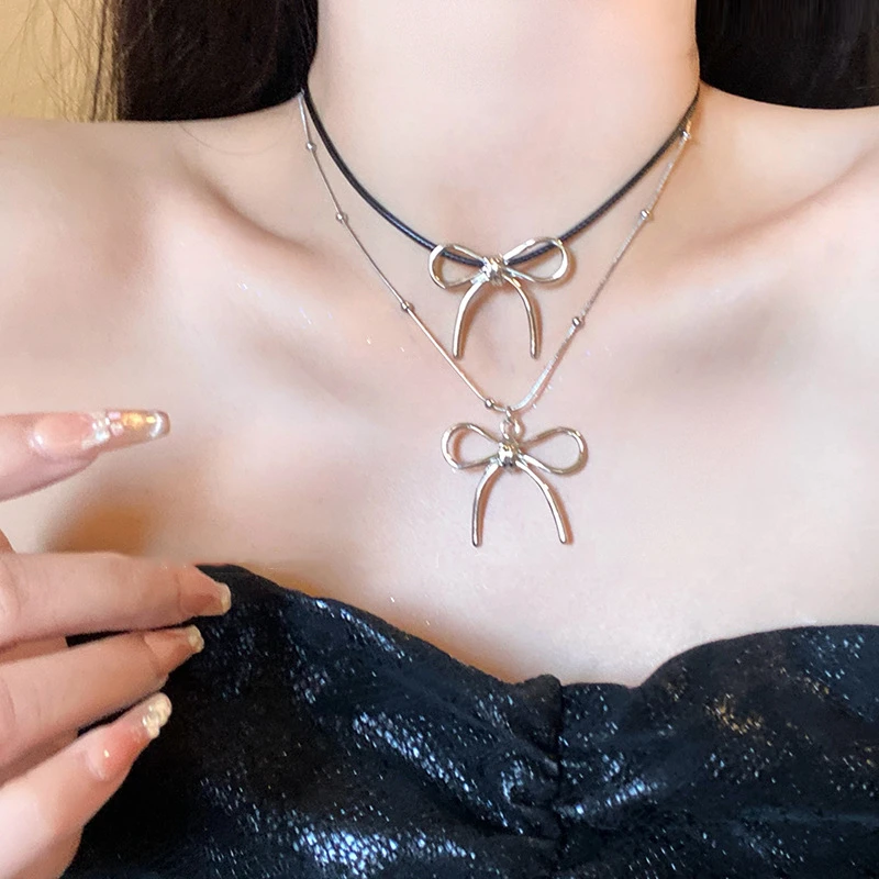 New Bouble Layer Necklace Korean Sweet Charm Clavicle Necklace Friend Lover Gift Holiday Party Jewelry