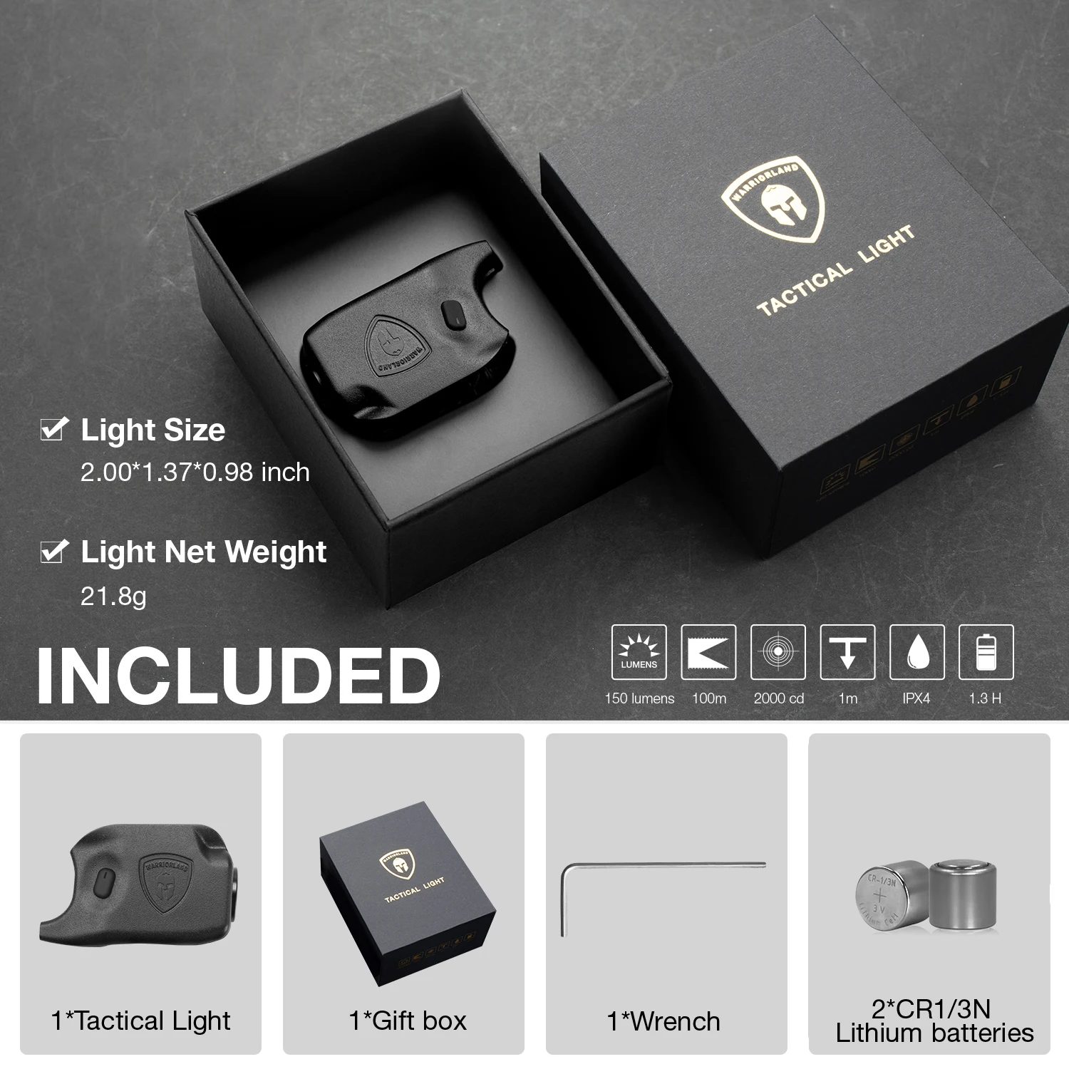 Warriorland Mini linterna táctica para pistola Glock y compatibles - imagen 4