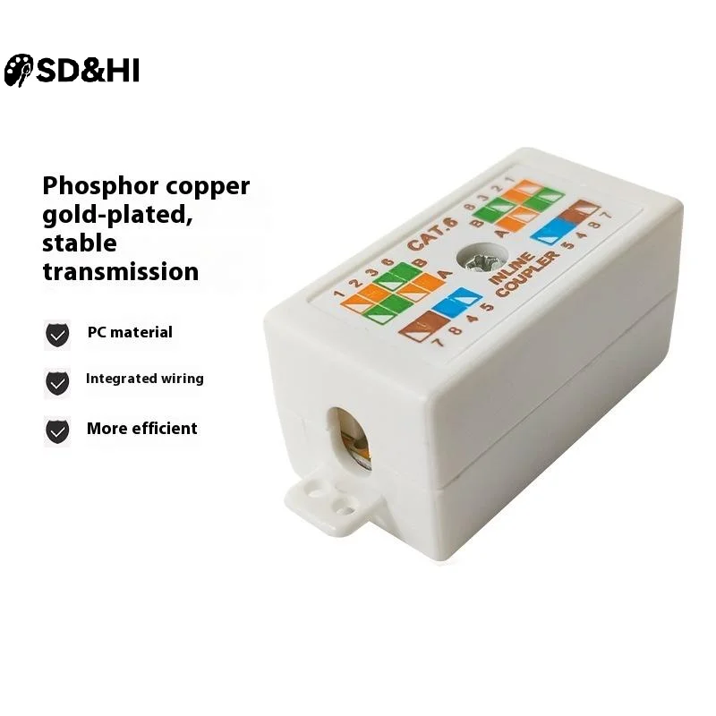 1Pcs Inline Punchdown Krone Coupler Joiner For Cat6/Cat5E Ethernet Network Cables RJ45 Desktop Information Box Junction Box