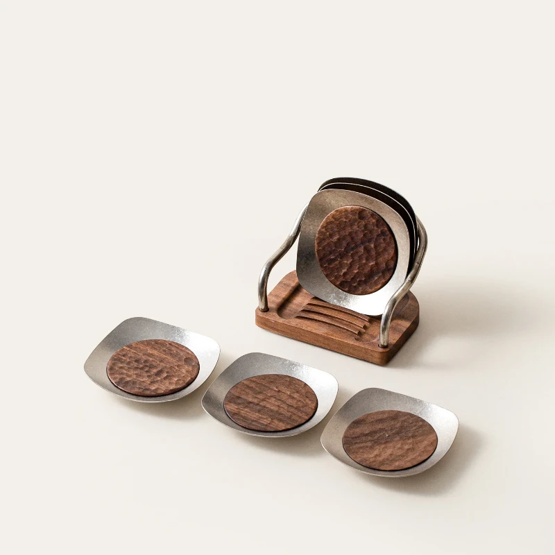 

LTT walnut teacup mat household heat insulation and anti-scalding cup holder tea ceremony accessories