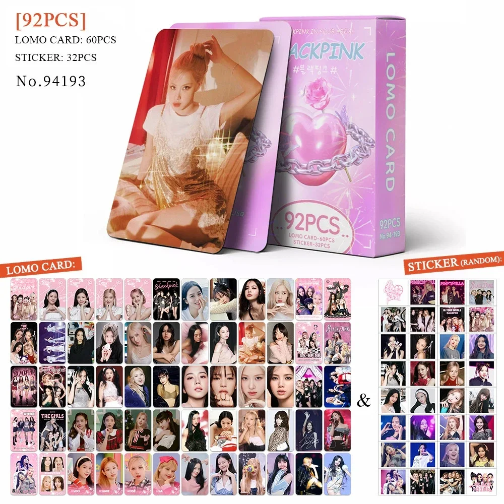 BP Pink Ink Small Card Homemade Small Fresh Random Card Fan Card Collector's Card Double sided LOMO Card 92PCS