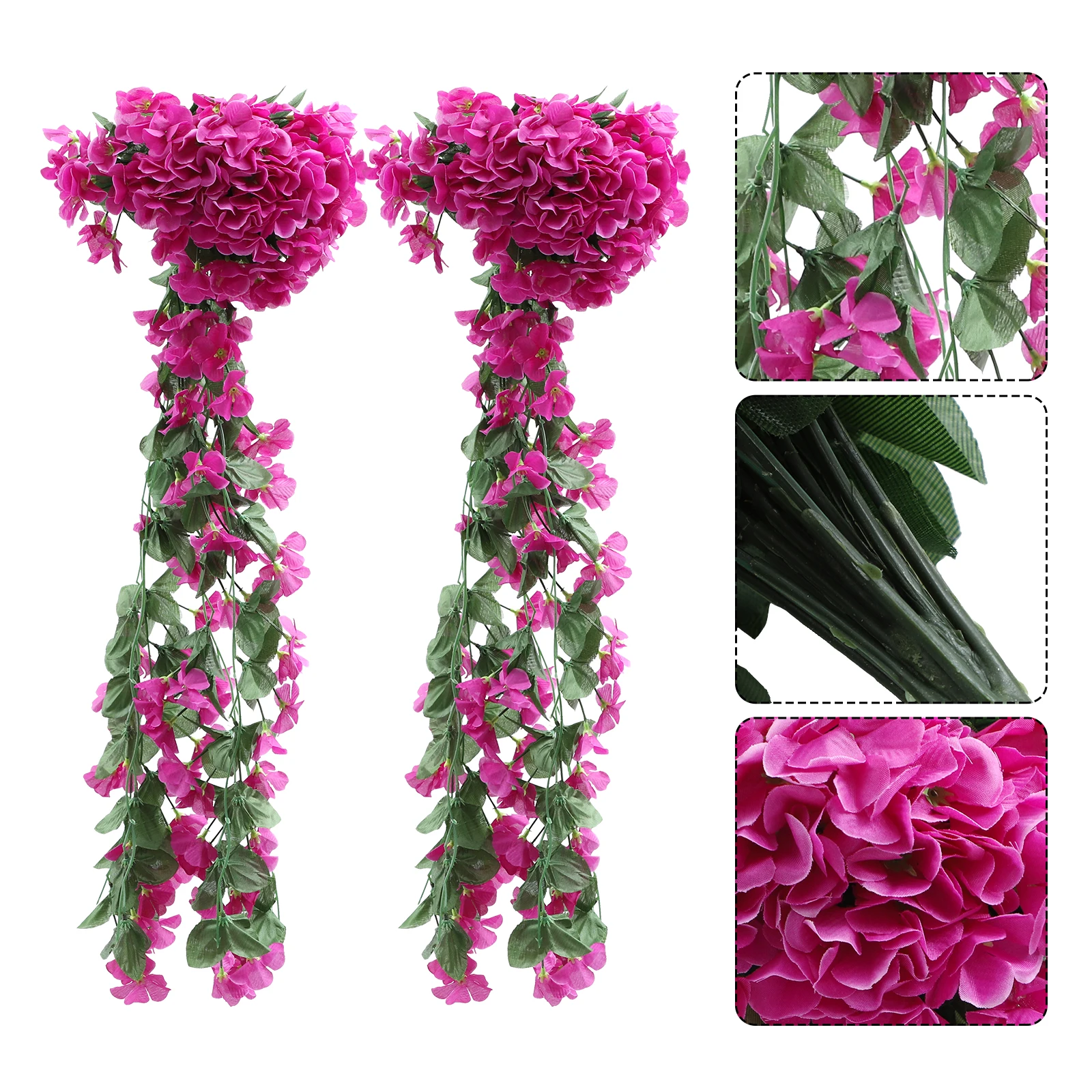 

2 Pcs Simulated Violet Wall-mounted Decoration Artificial Hanging Flowers Fake Plants Orchid Faux Violets High-grade Silk