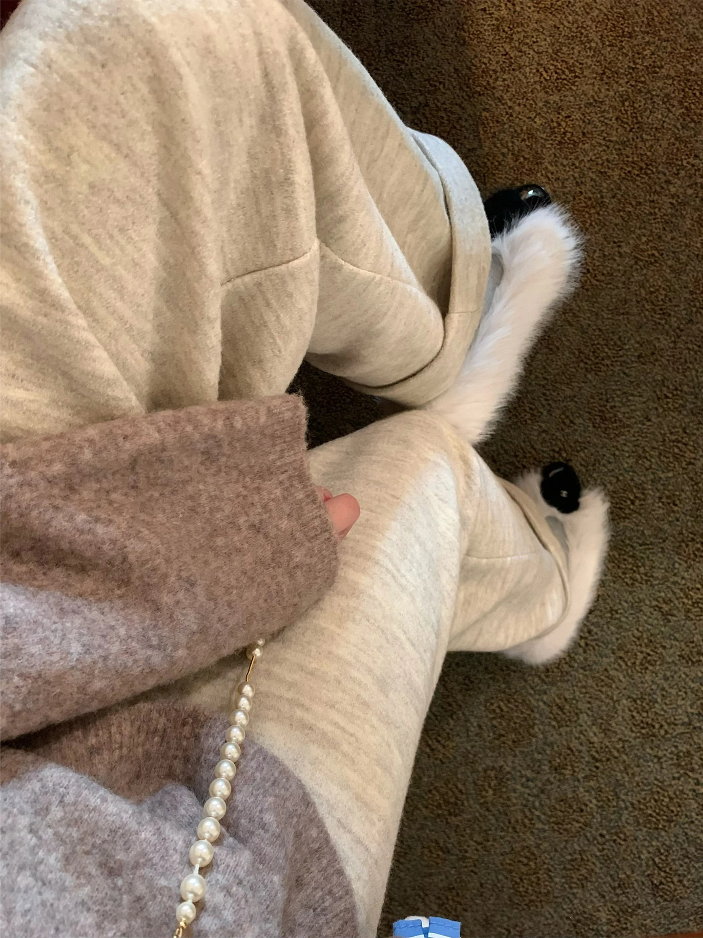 

New Summer Cry Pancake Woolen Cuffed Casual Pants l Waist Straight Leg Commute Sle Women's Premium Faion