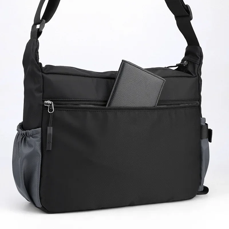 Bolso de mensajero Horizontal de un hombro para hombre, bolsa de libros de gran capacidad para deportes al aire libre, bolsa de agua, bolsos cruzados