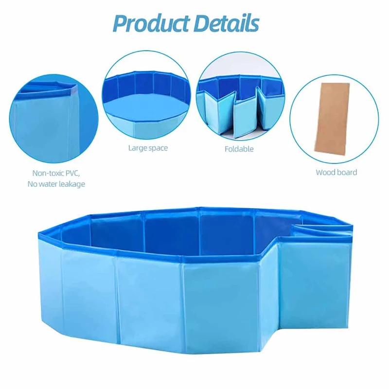 Imagem -02 - Grande Piscina Dobrável de Pvc Pet Banheira de Lavar Chuveiro Wash Pond para Grande Cão de Tamanho Médio Play Clean 100x30cm