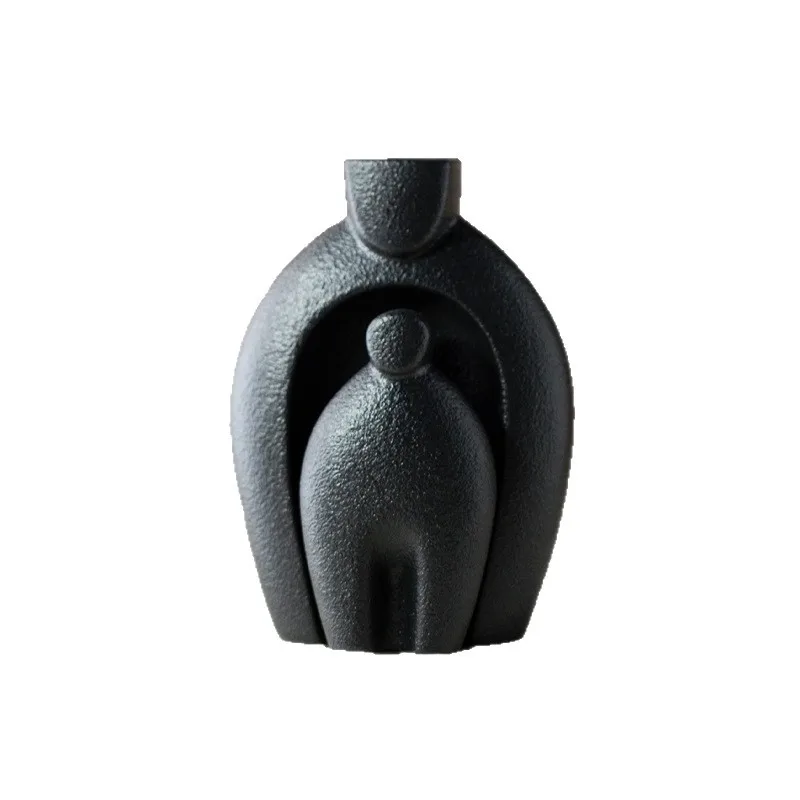 

Vase ceramic flower arrangement advanced sense of creativity, complex ancient ins style high value shell ceramic vase ornament