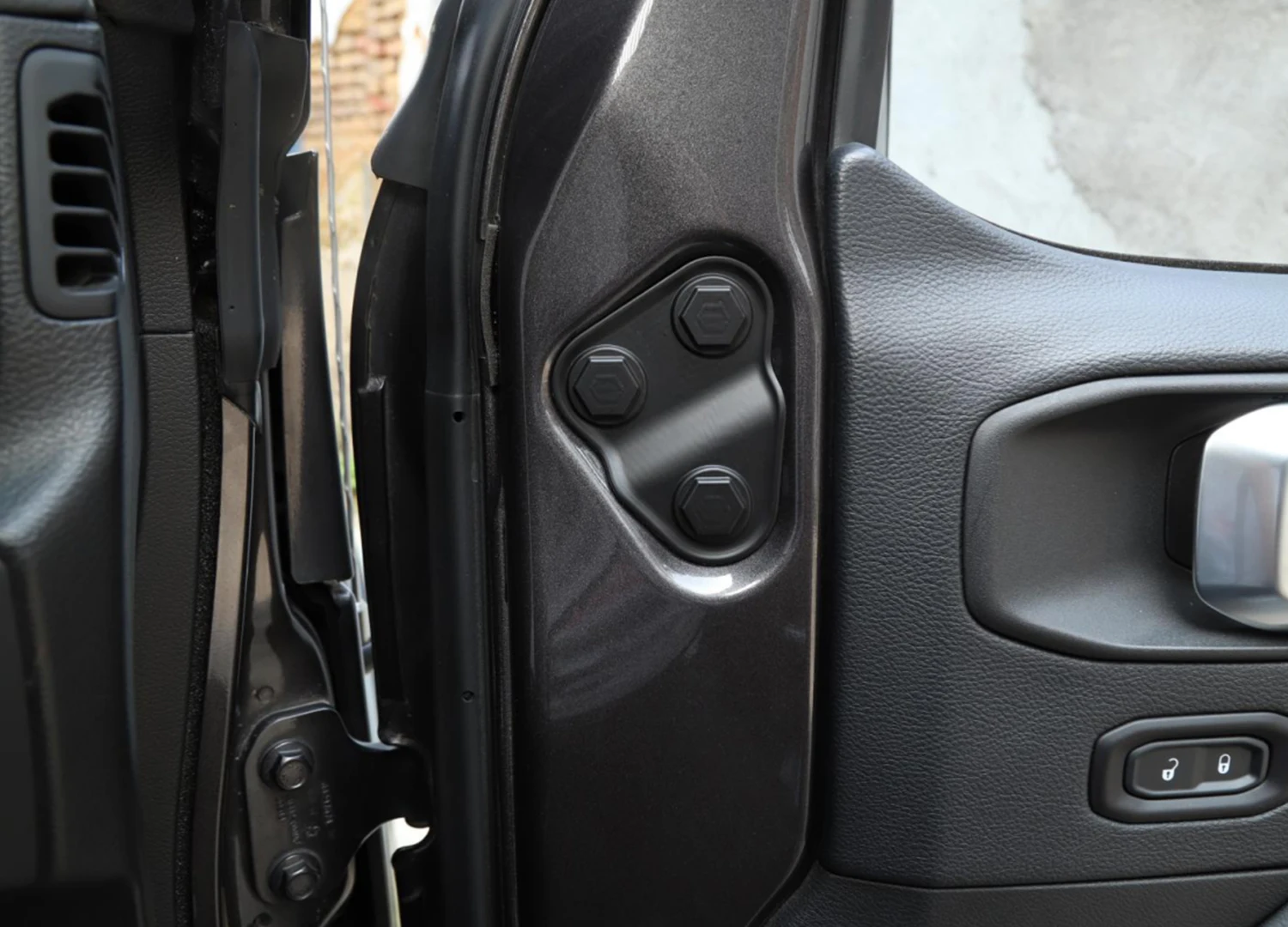 Vite porta Della Copertura Della Protezione Trim Per Jeep Wrangler JL 4XE Gladiator JT 2018 2019 2020 2021 2022 2023 Serratura Della Porta Copertura Protettiva