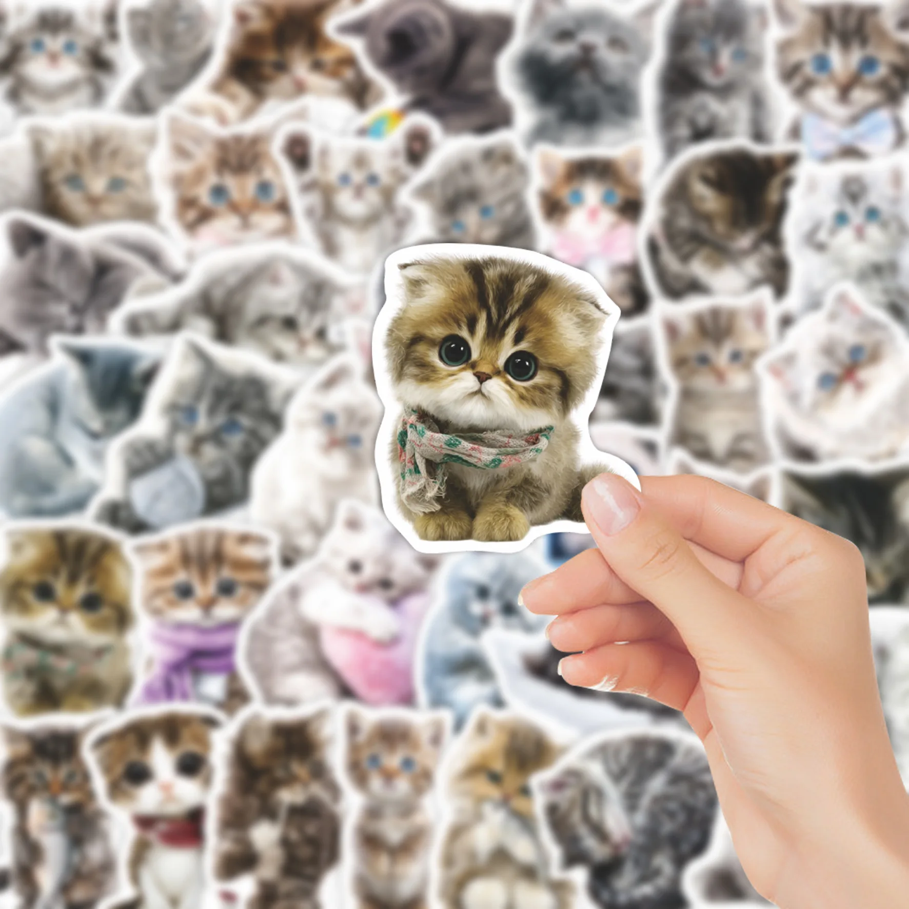 60 Stück Cartoon Niedliche Katzen-Graffiti-Aufkleber Exquisite Modische DIY-Spielzeuge für Flaschen Reisetaschen Ästhetische Aufkleber Kreative Geschenke