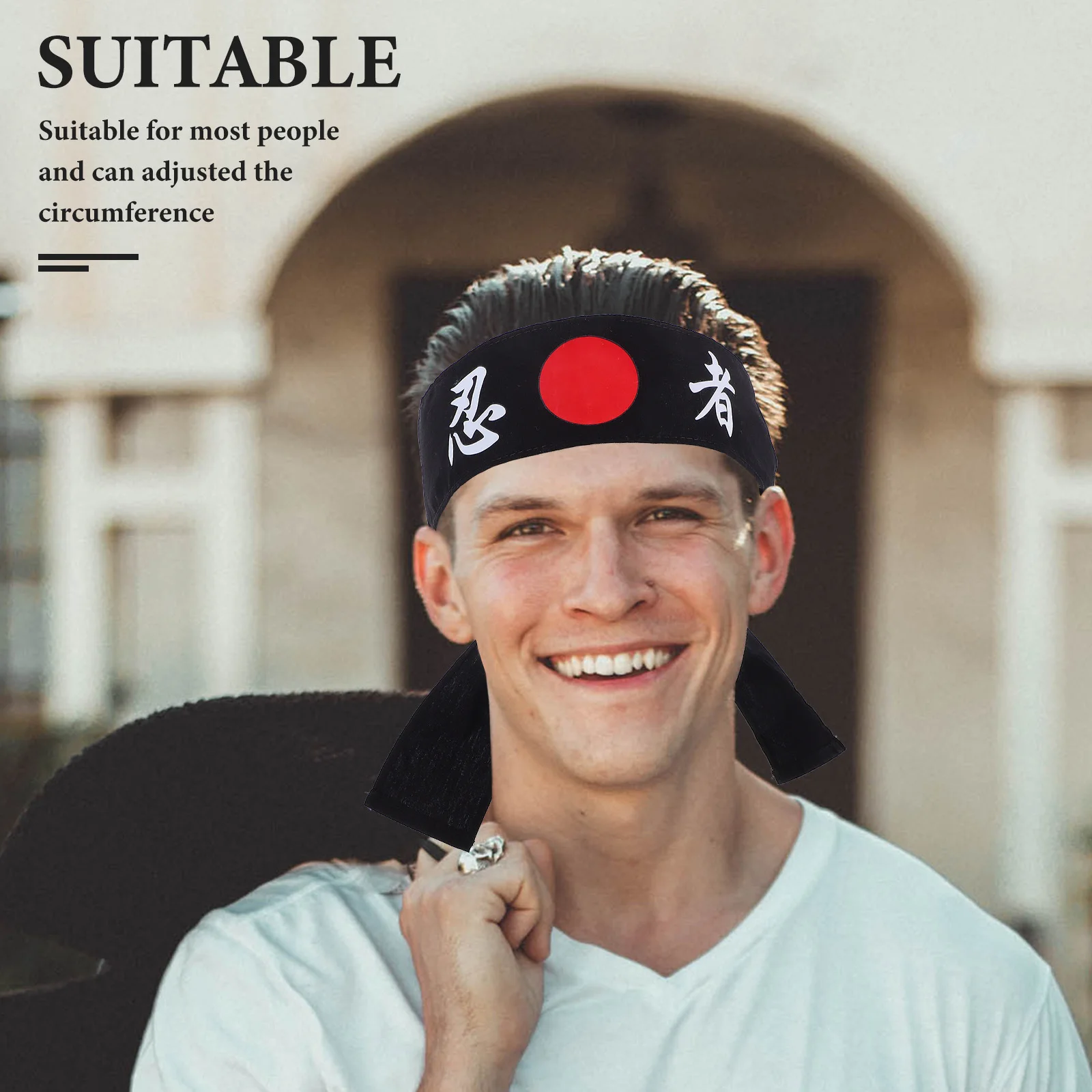 

2Pcs Japanese Karate Headband Hachimaki Resilience Symbol Lightweight Cotton Adjustable Fit for Karate Training Sushi Chef