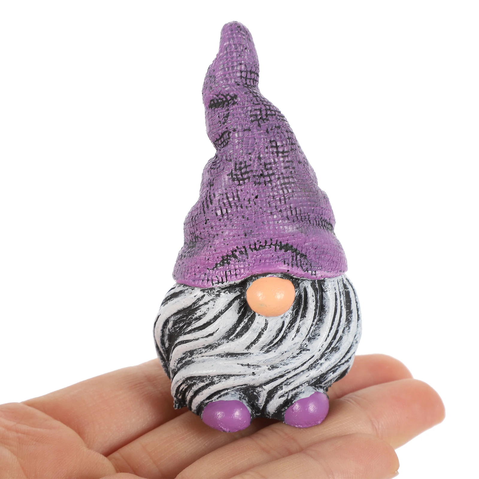 

Dwarf Ornaments Purple Gnome Figurine Tiny Gnomes Animal Garden Resin Fairy for Easter Gift
