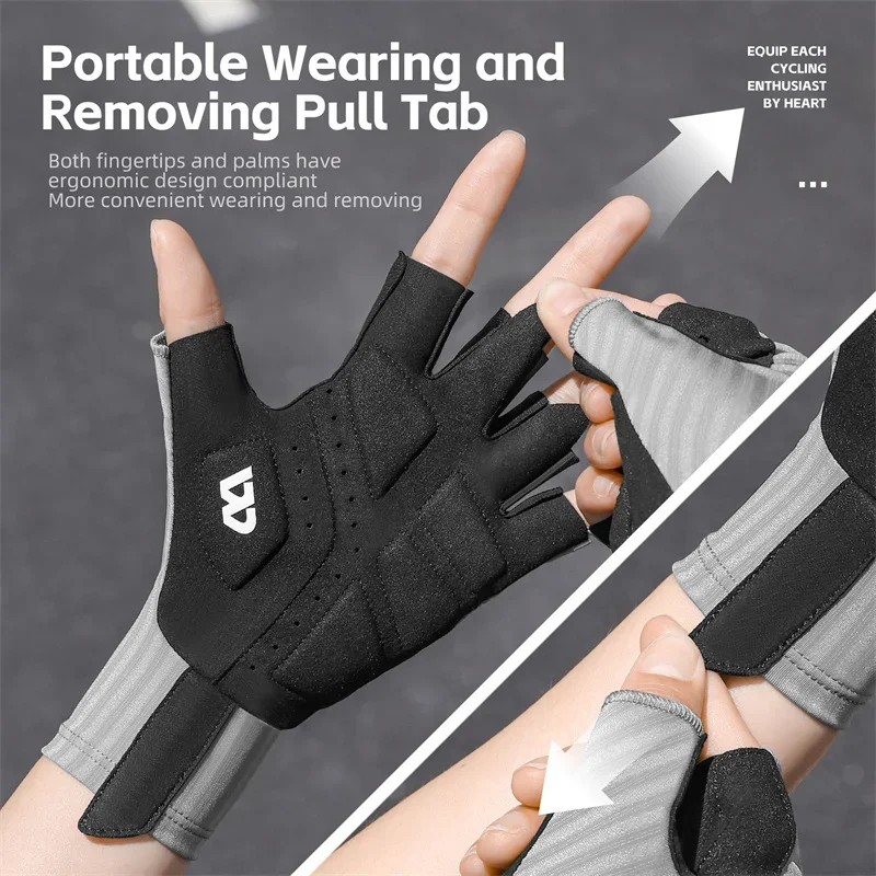 WEST BIKING Summer Half Finger Cycling Gloves Ultralight Breathable Road Bike Racing Gloves Anti-Slip SBR Pad Cooling Sport Gear