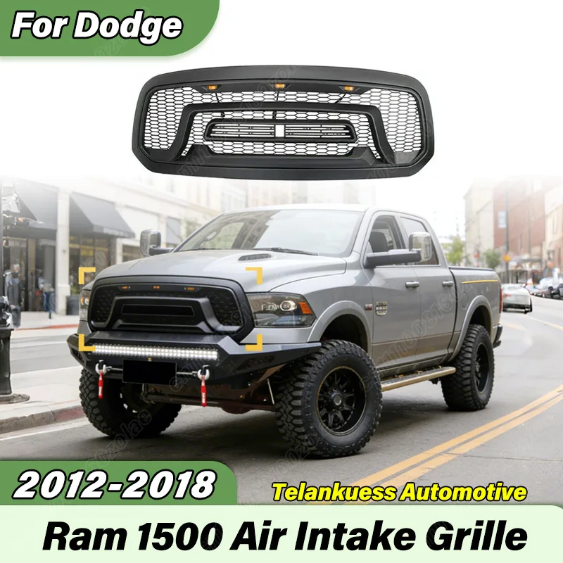 

For Dodge Ram 1500 2012 2013 2014 2015 2016 2017 2018 Car Raptor Style Front Bumper Air Intake Grille Body Modification Kit