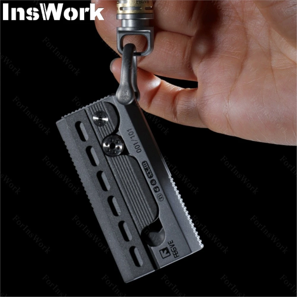 FEGVE Titanium Alloy Edc Pry Bar Bottle Opener Wrench Multifunctional Tool Carry-on Pieces Outdoor Survival Stress Relief Toy