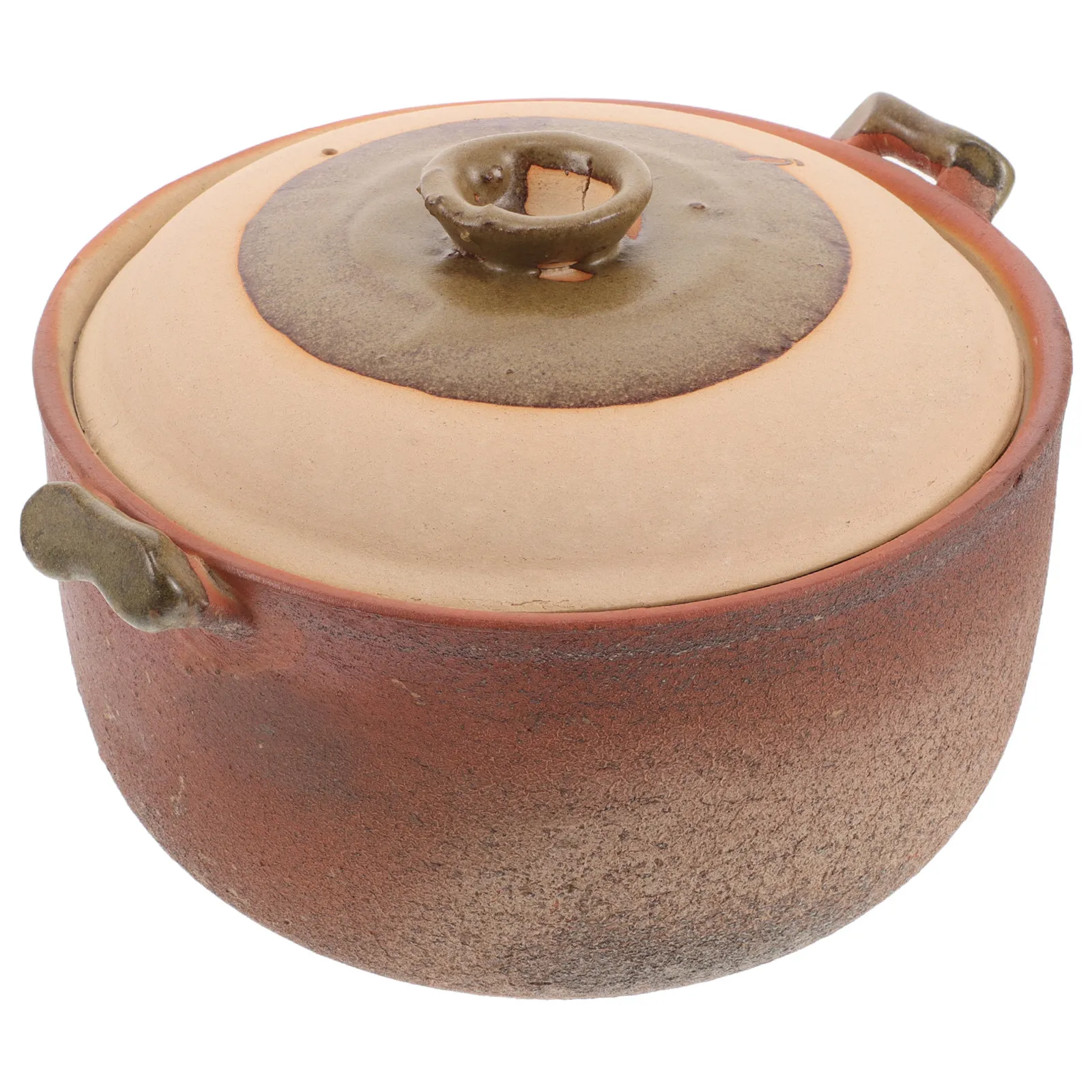Olla de Barro para Cocinar, Cazuela de Terracota de 3 Cuartos con Tapa, para Estofar, Cocinar a Fuego Lento, para Sopas y Guisos Saludables, Estilo Coreano