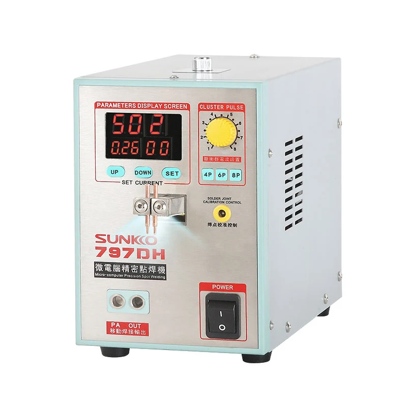 Soldador por puntos de batería SUNKKO 797DH para baterías de iones de litio de 0,3 mm con pluma de soldadura HB-70B