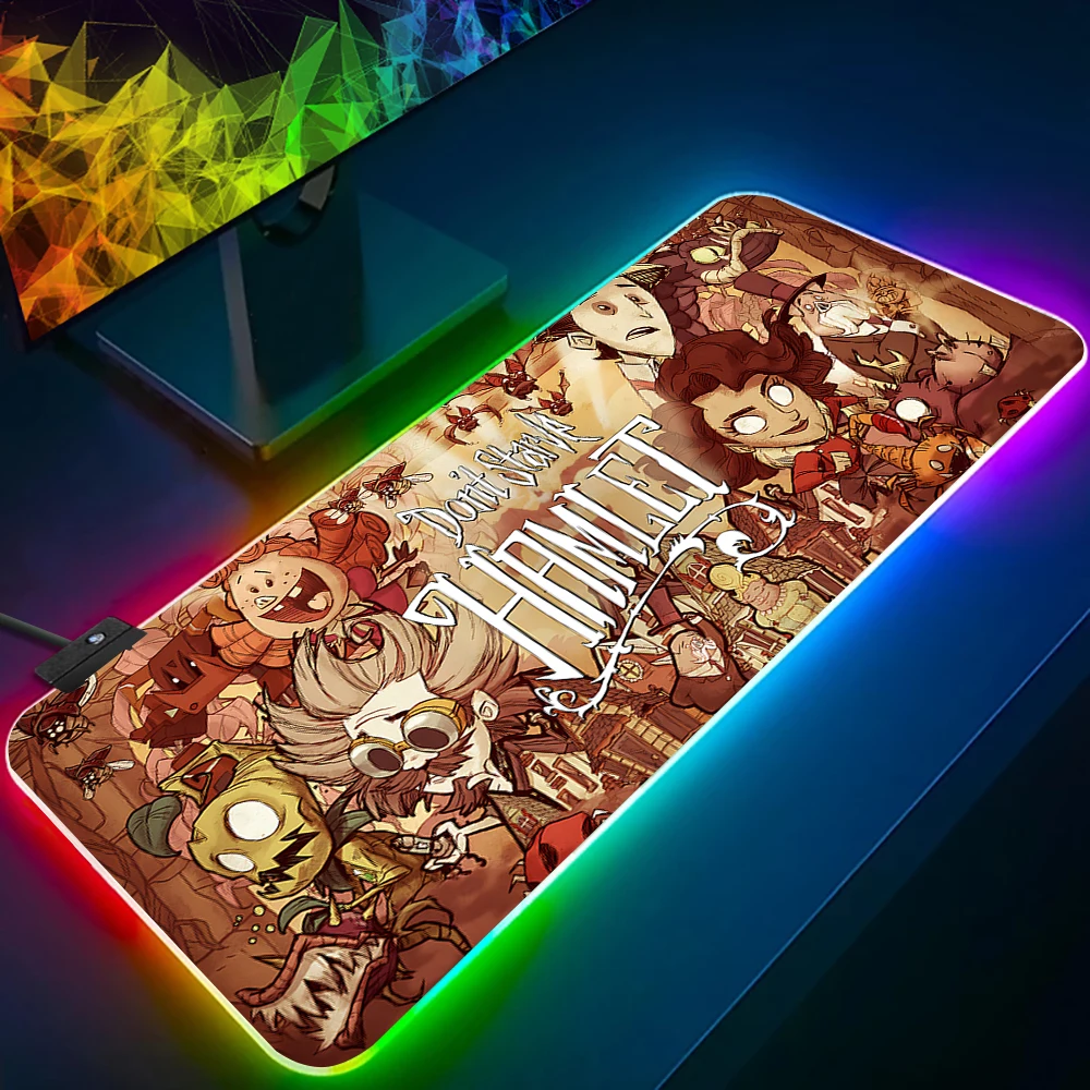 

Игровой коврик для мыши с RGB-подсветкой для ПК, для игр в жанре приключенческих симуляторов выживания и голодных игр, светящийся, резиновый, для геймеров