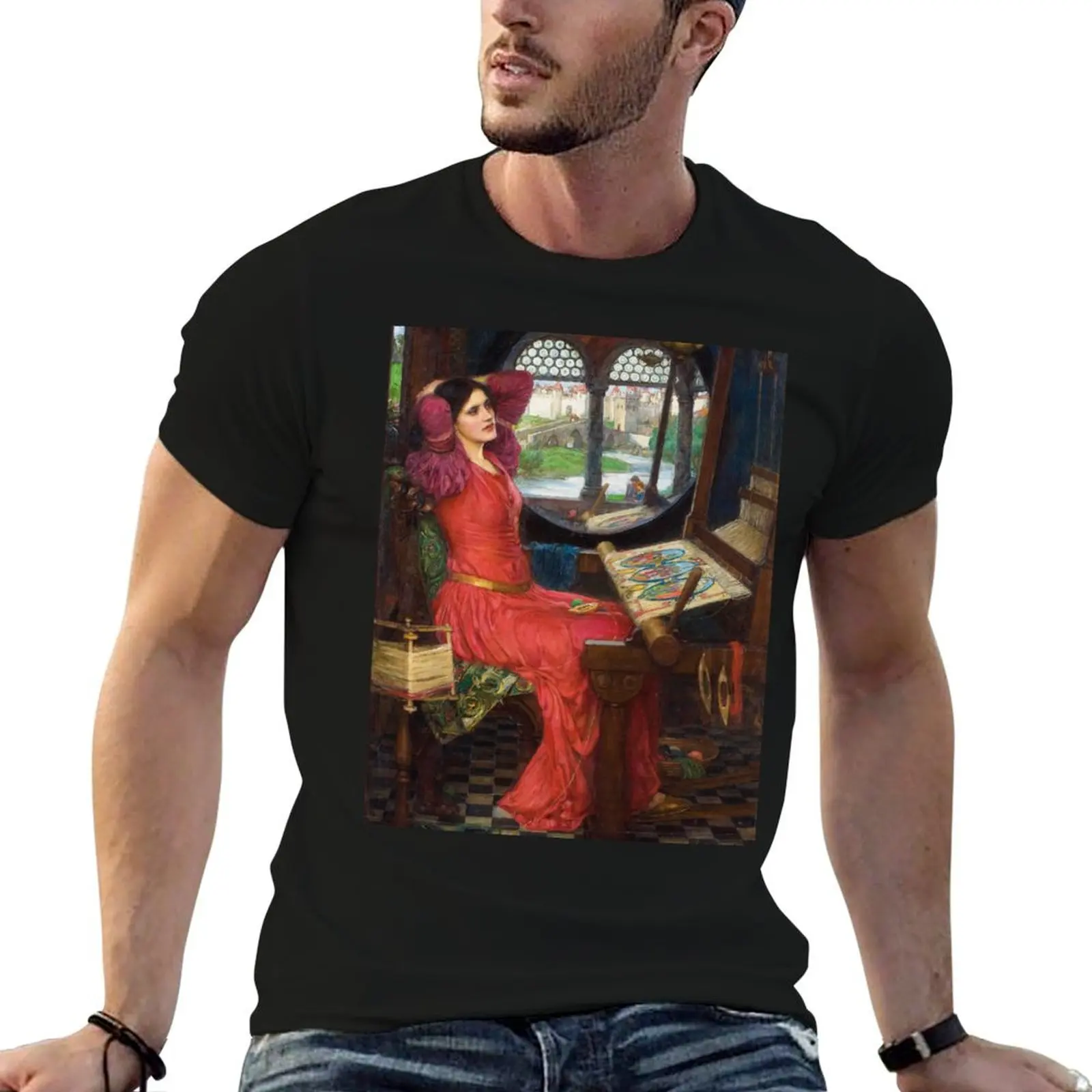 

Lady of Shalott - Sick of Shadows - John William Waterhouse T-Shirt man t shirts for men men t shirt cotton 100% T-Shirt