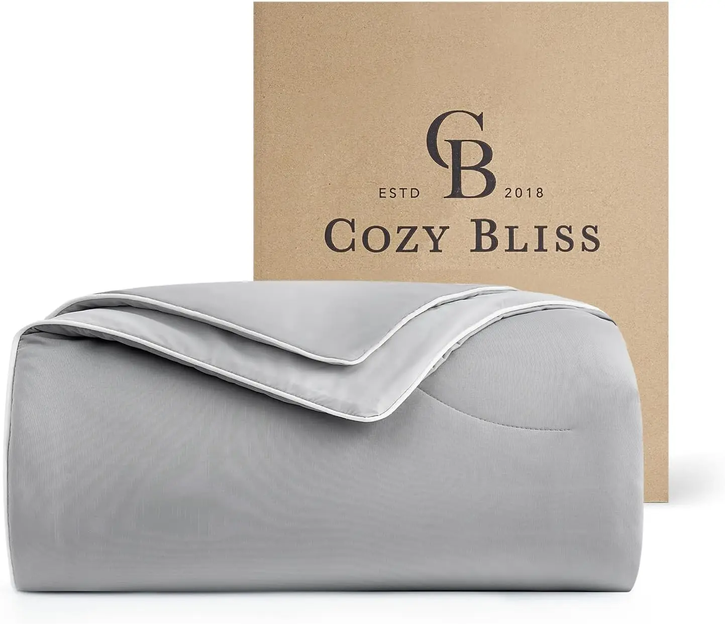 

Dual-Sided Cooling Comforter Queen Size, Ultra-Soft Breathable Blanket for Hot Sleepers & Night Sweats, Cool Grey