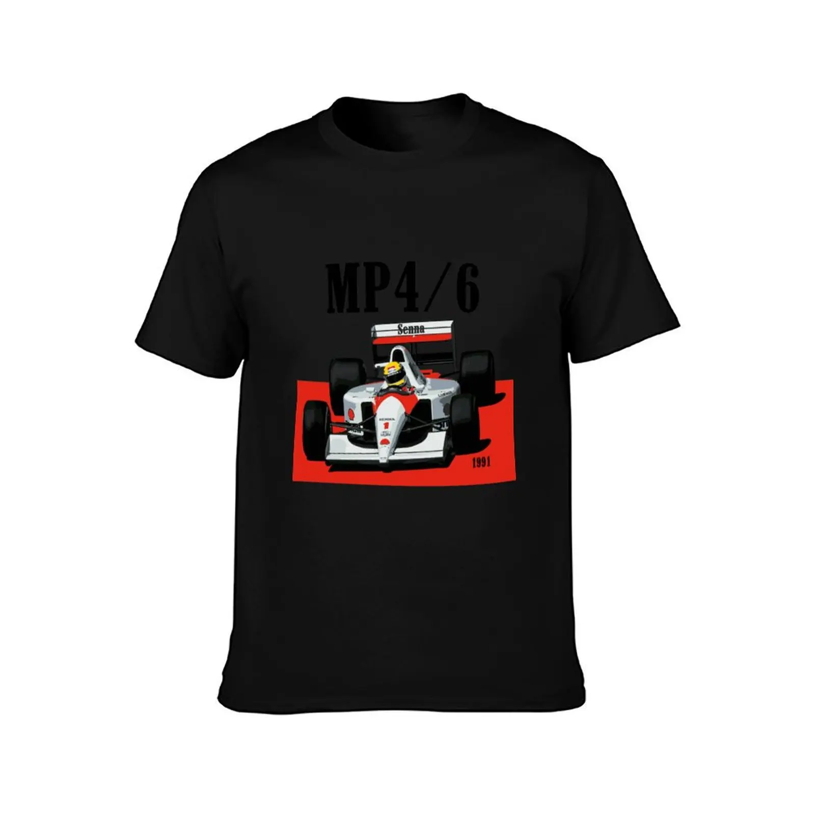 Senna MP4_6 F1 Car T-Shirt Anime t-shirt luxury designer oversized graphic tee luxury t-shirt black t shirts for men