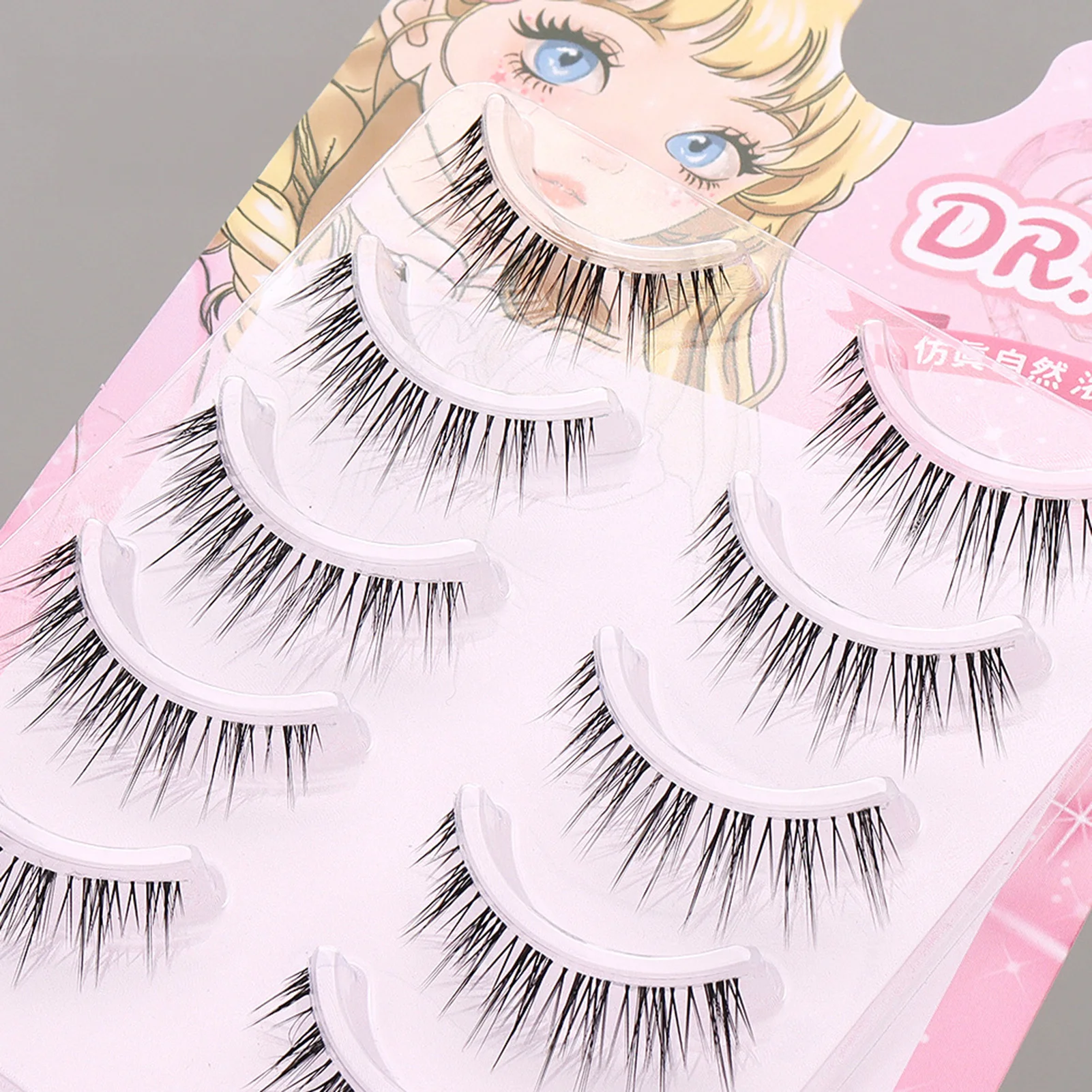 Sztuczne rzęsy w formie pasków, naturalne, z przezroczystym paskiem, miękkie, do codziennego użytku, w stylu koreańskim, do samodzielnego makijażu.