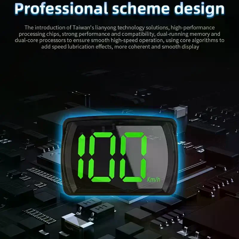 Car Head Up Display HUD KM/H GPS Digital Speedometer with Bright LED Large Font for Long Distance Road Trip