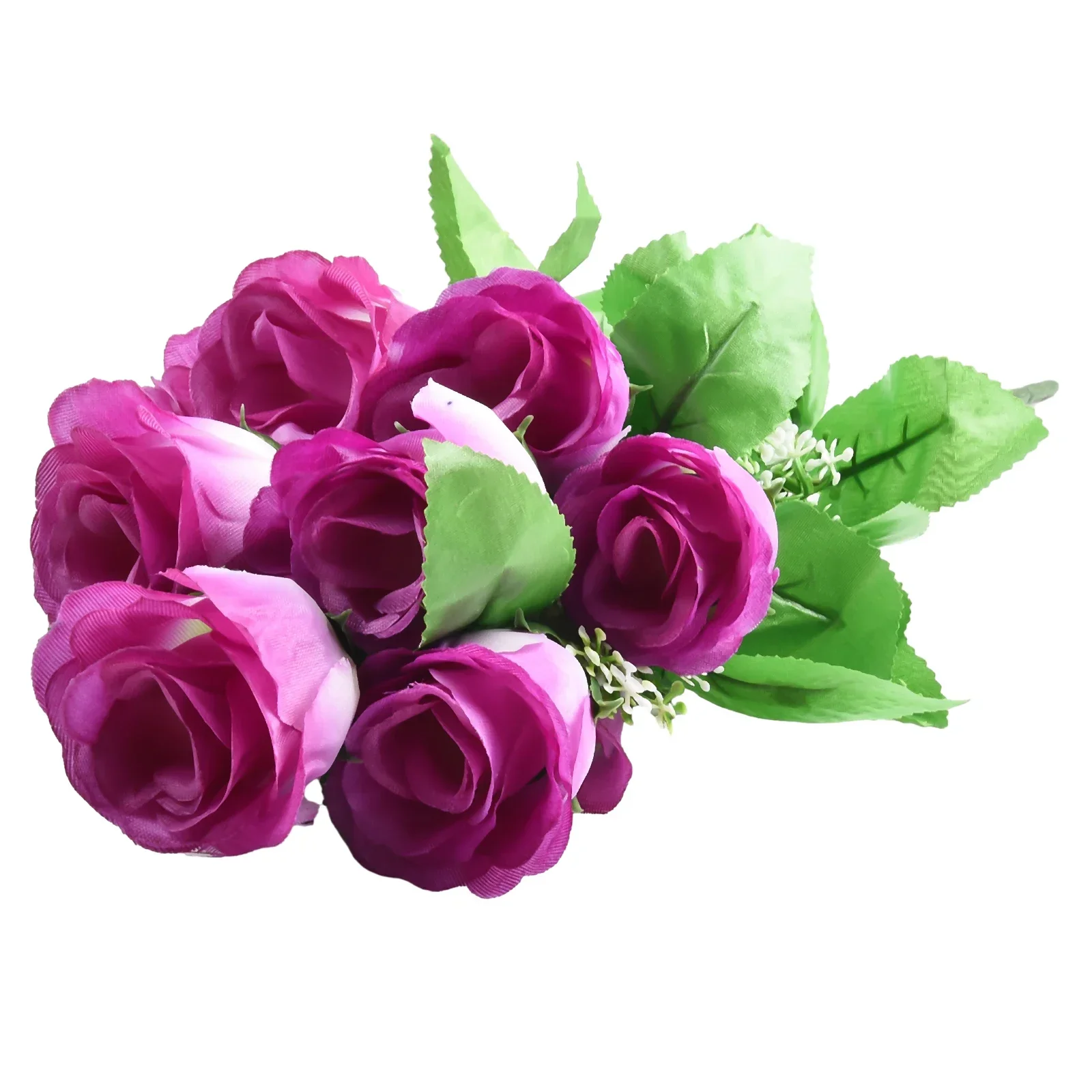 حرير صناعي وزهور بلاستيكية ، برعم ورد مزيف ، زخرفة حفل زفاف ، ديكور منزلي خارجي ، 10 رؤوس ، 42 * #4