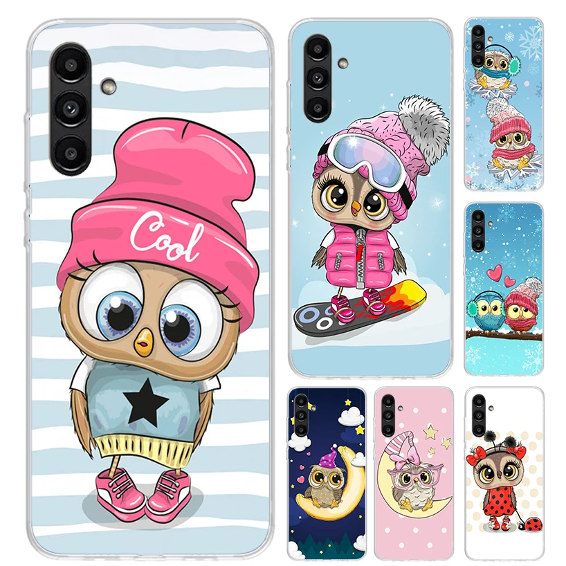 Cartoon Cute Owl LoveLy Phone Case for Samsung Galaxy A16 A26 A36 A56 A15 A25 A35 A55 A14 A24 A34 A54 A13 A23 A33 A53 A05S A04S 