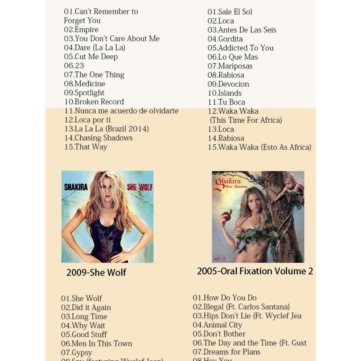 Shakira 8CD Music Album Collection, CD Only No Cover, Lossless Sound Quality, Colored Disc, Latin Pop Rock Music CD - view 6