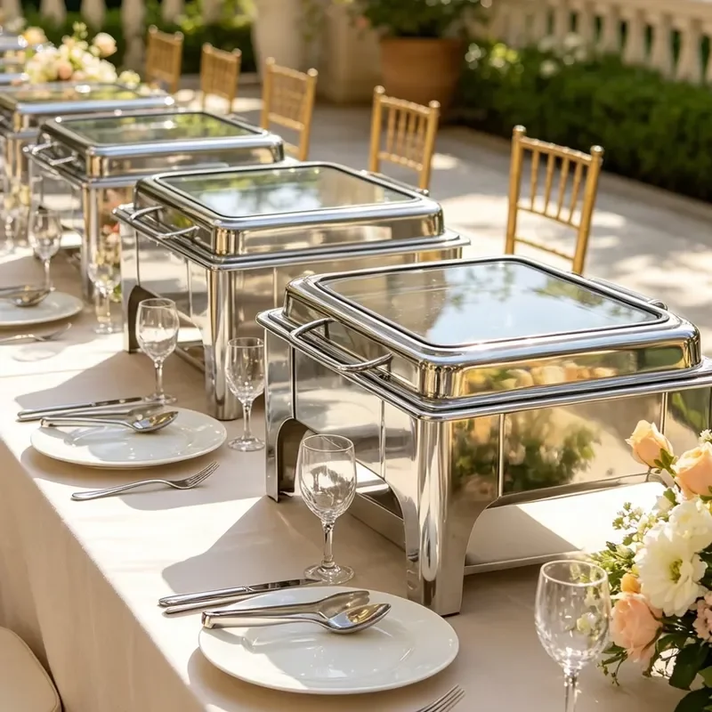 Silver Insulated Food Warmer Plate for Catering Buffet Hotel Restaurant Service Window Tray Heat Preservation Dish Holder