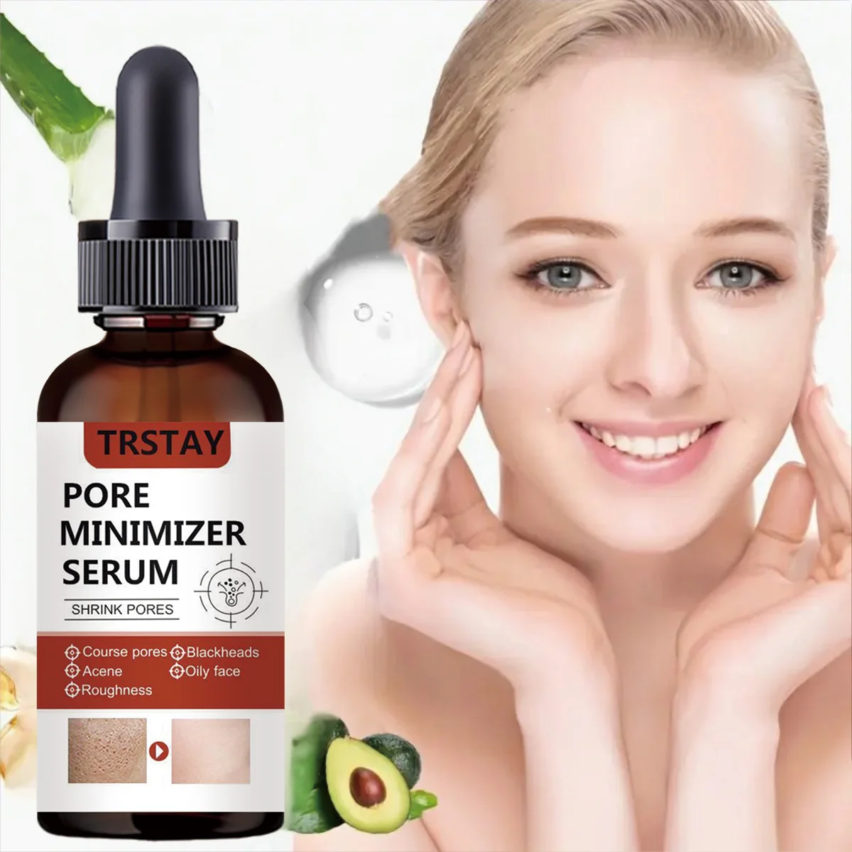 TRSTAY Pore Care Essence: Refines skin texture, hydrates and softens, provides daily facial moisturizing
