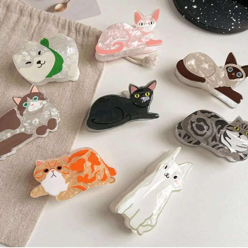 Cute Puppy Animal Dog Hair Claw Cartoon Animal Shark Clip Cat Hair Clip Kitten Women Headwear Daily