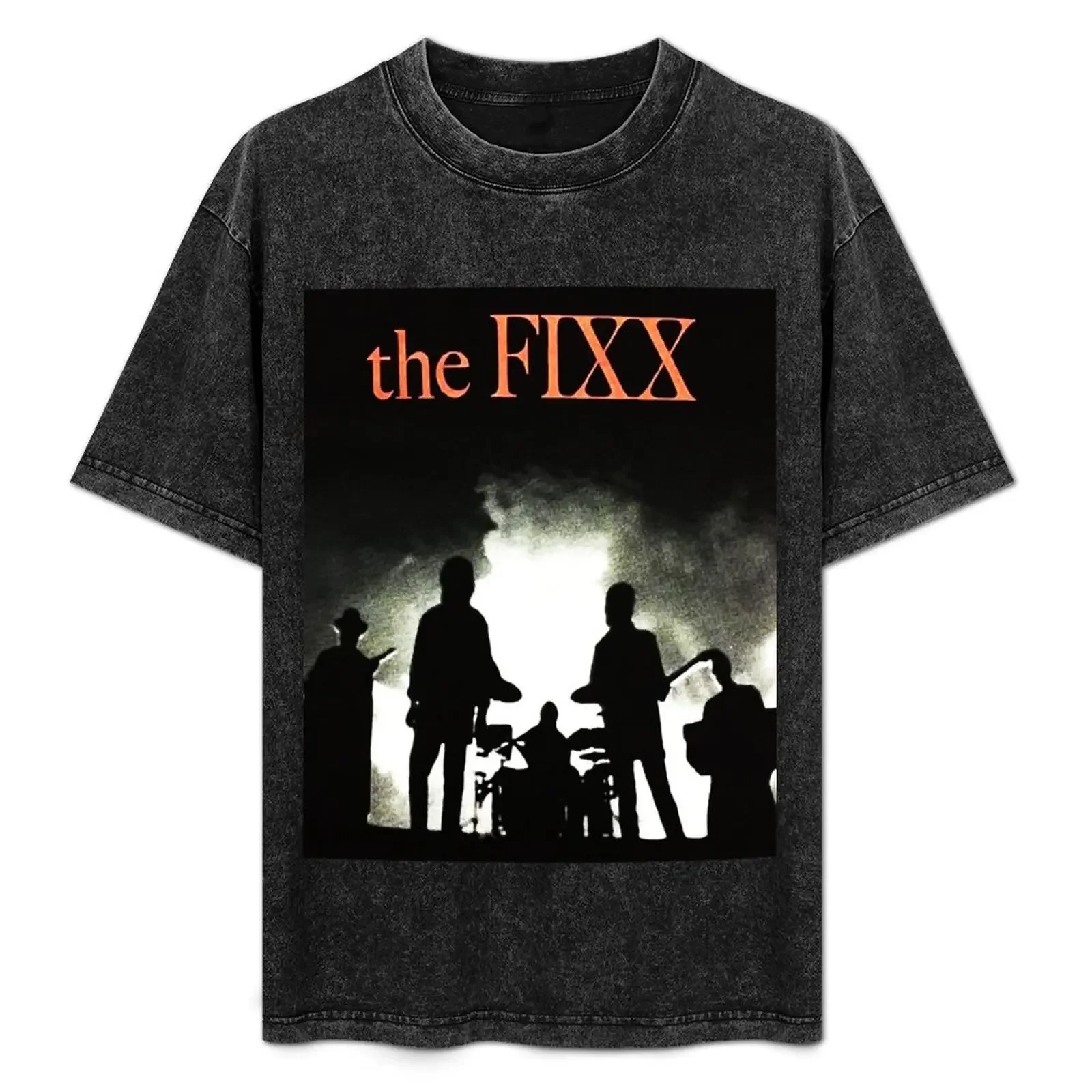 

Популярная настоящая музыка футболка группы Fixx, футболка с рисунком синего замка, рубашки с прикреплением, простые футболки для мужчин