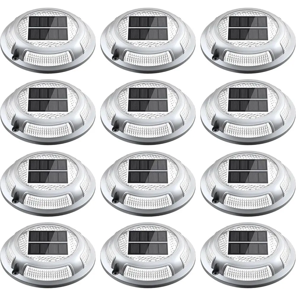 

12-Piece Heavy-Duty Driveway Lights with Dual Color Options and IP68 Waterproof for Outdoor Deck, Garden, Yard, and Walkway Illu
