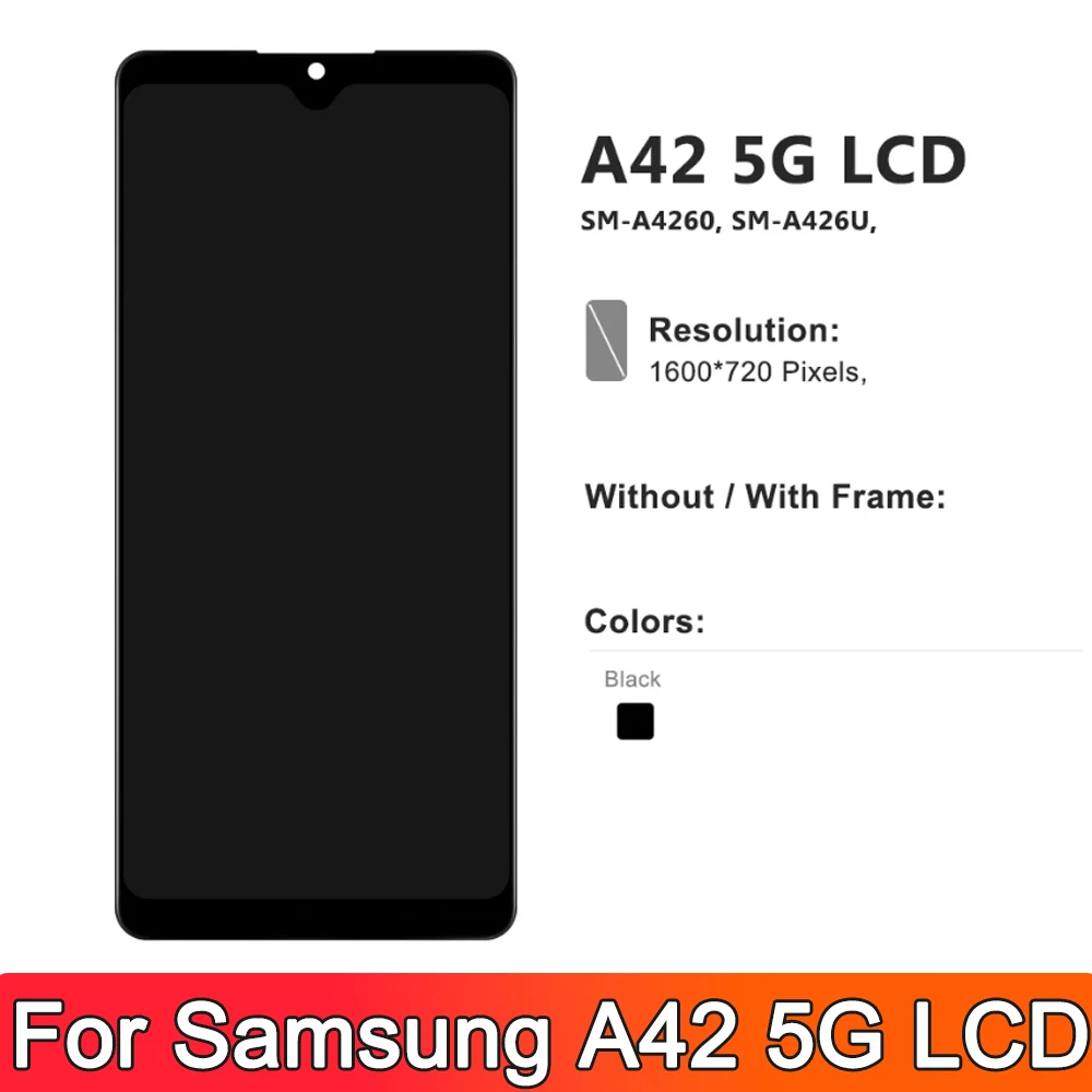 6.6'' AMOLED For Samsung Galaxy A42 5G LCD A426B Display Touch Screen Digitizer Replace For Samsung A426 A426B/DS LCD With Frame