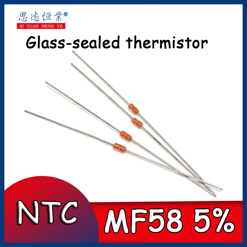 20pcs Glass-sealed thermistor NTC MF58 10K/50K/100K 5% accuracy induction cooker temperature sensor