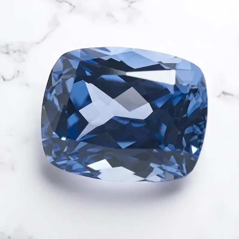 

Lab Grown Sapphire Cornflower Colour Rectangular Cushion Shape VVS1 Charms DIY for Jewel Making Selectable AGL Certificate
