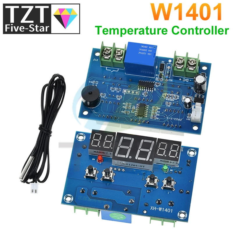 W1401 Thermostat Intelligent Digital Led Display Module Thermostat Temperature Controller Module NTC Sensor Module W1401 DC 12V