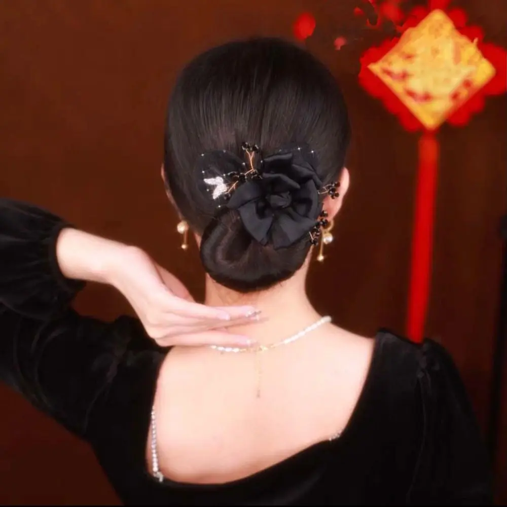 Elegant Alloy Flower Hair Clip Non-slip Hair Styling Tool Hair Bun Roller Flexible Twist Hairstyle Bun Hair Accessories