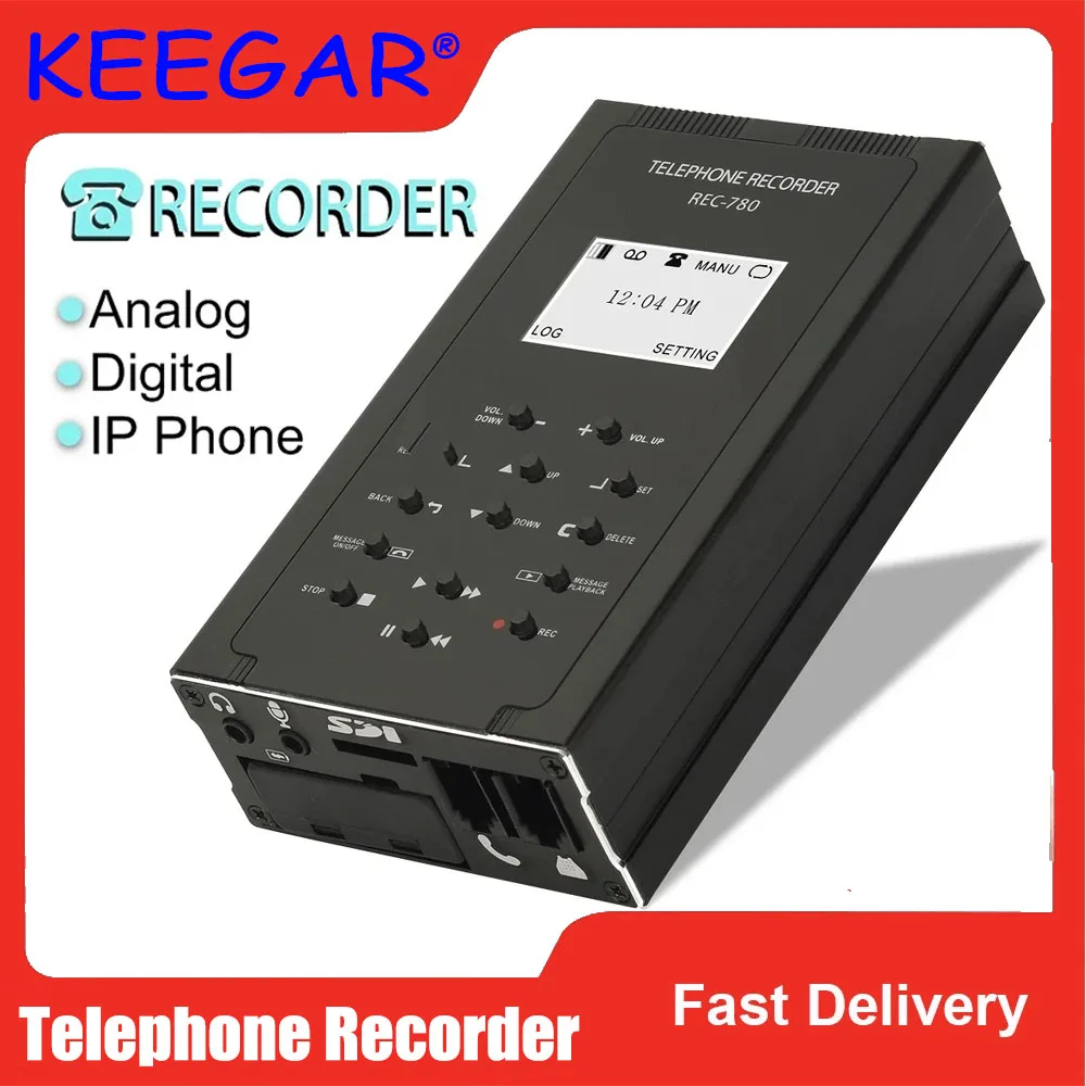 Digital Fixed Telephone sound recorder Box LCD Display Support SD TF Automatic Portable Smart Call Telephone Landline Recording