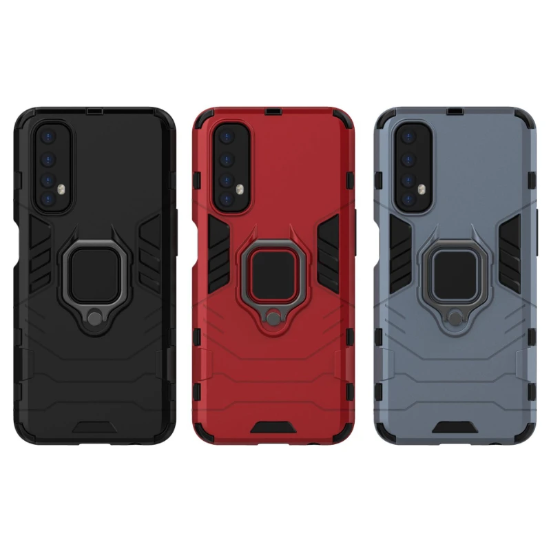 For OPPO Realme 7i 7 Pro Back Cover Phone Case Shockproof Armor Anti-Fall Metal Ring Holder Magnetic Protect Funda Coque Cases