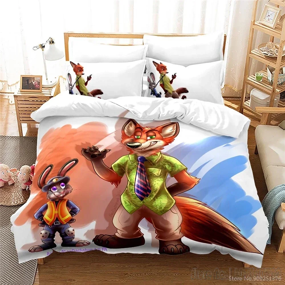 

Cartoon Zootopia Zootropolis 3d Printed Duvet Cover Set HD Comforter Cover Bedclothes for Kids Bedding Sets Bedroom Decor