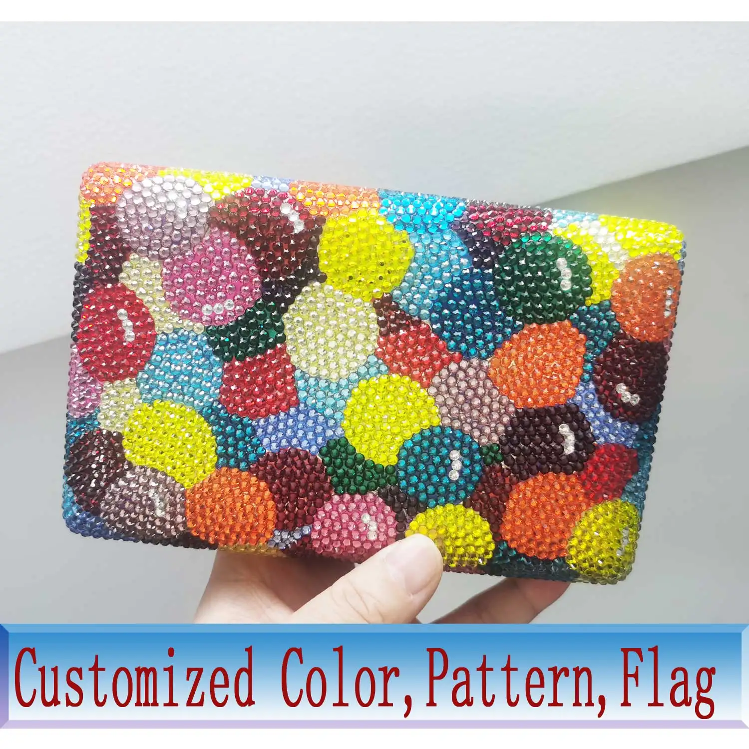 

KHNMEET Designer Crystal Handbags Multi color Crystal Banquet Clutch Bags for Women Party Purse Customized Cheaper sm100