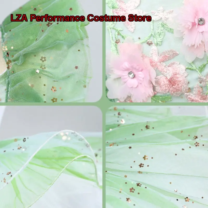 girls'-children's-tutu-dress-princess-tutu-green-kindergarten-dance-performance-outfit-kids