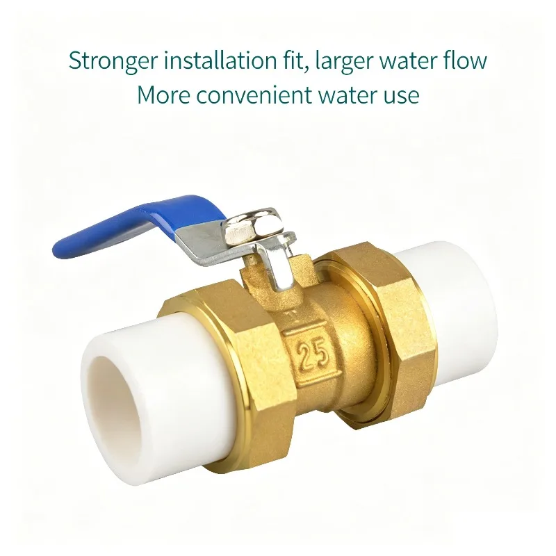 Socket Live Connect Heat Fusion Plumbing Fitting 20/25/32/40/50mm DN20 DN25 DN32 DN40 DN50 Double Union Brass PPR Ball Valve