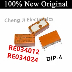 5-10PCS/Lot RE034012 、RE034024 DIP-4 New original universal power relay 12VDC 24VDC