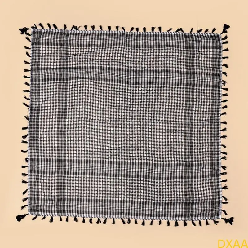 

DXAA Desert Shemagh Scarf Breathable Arab Headscarf Unisex Keffiyeh Face Cover Universal Headwrap Arabian Scarf Head Cover