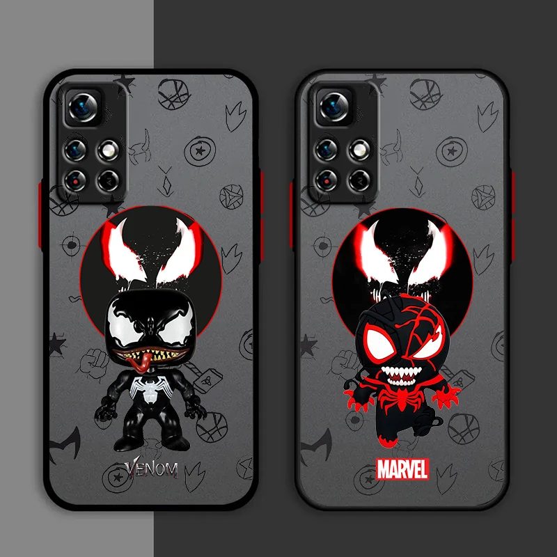 Marvel Venom Hero Cool Phone Case For Redmi Note 13 12 11 10 Pro Plus Pro S T 5G Matte Frosted Translucent Cover