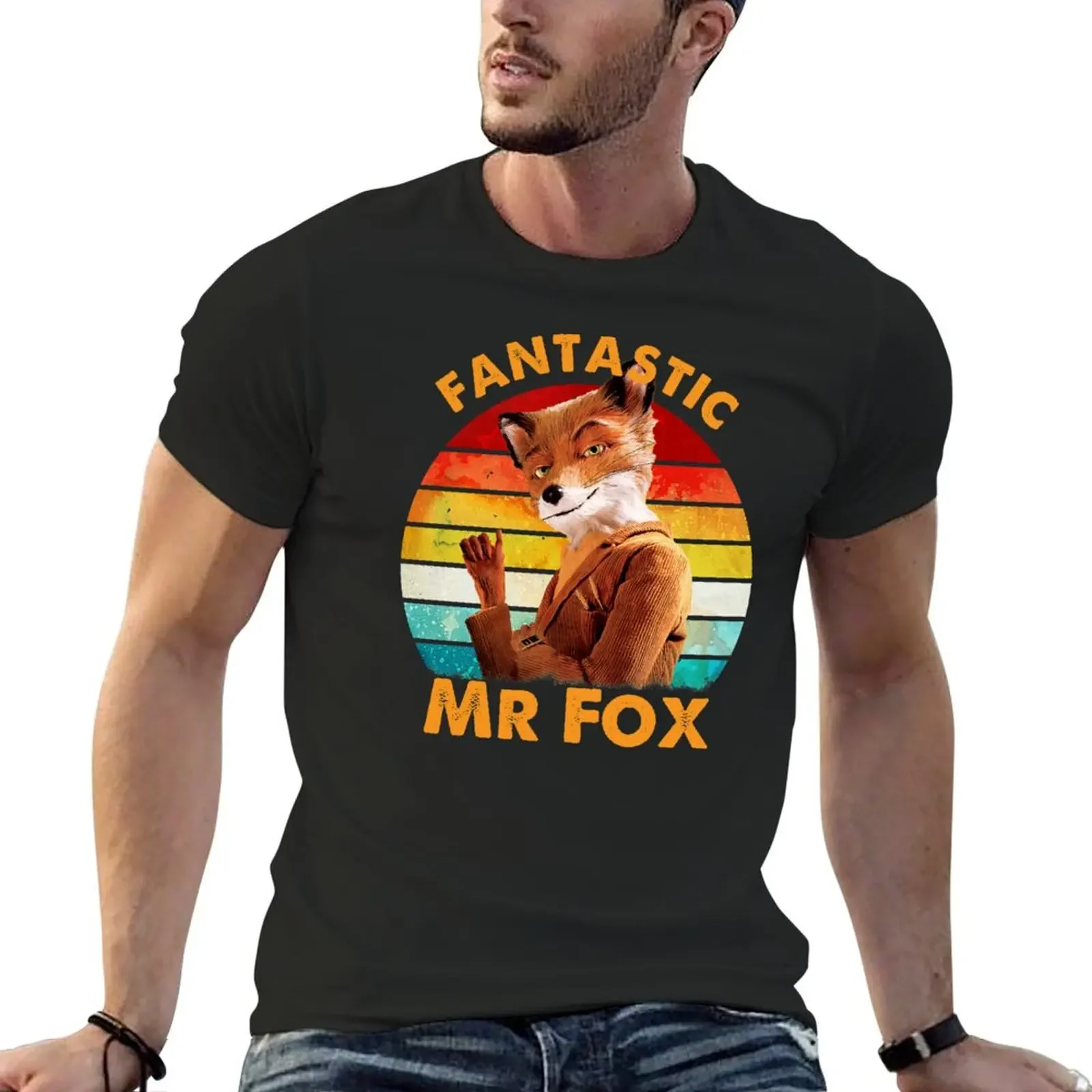 

fantastic mr fox vintage T-shirt Aesthetic clothing for a boy slim fit t shirts for men