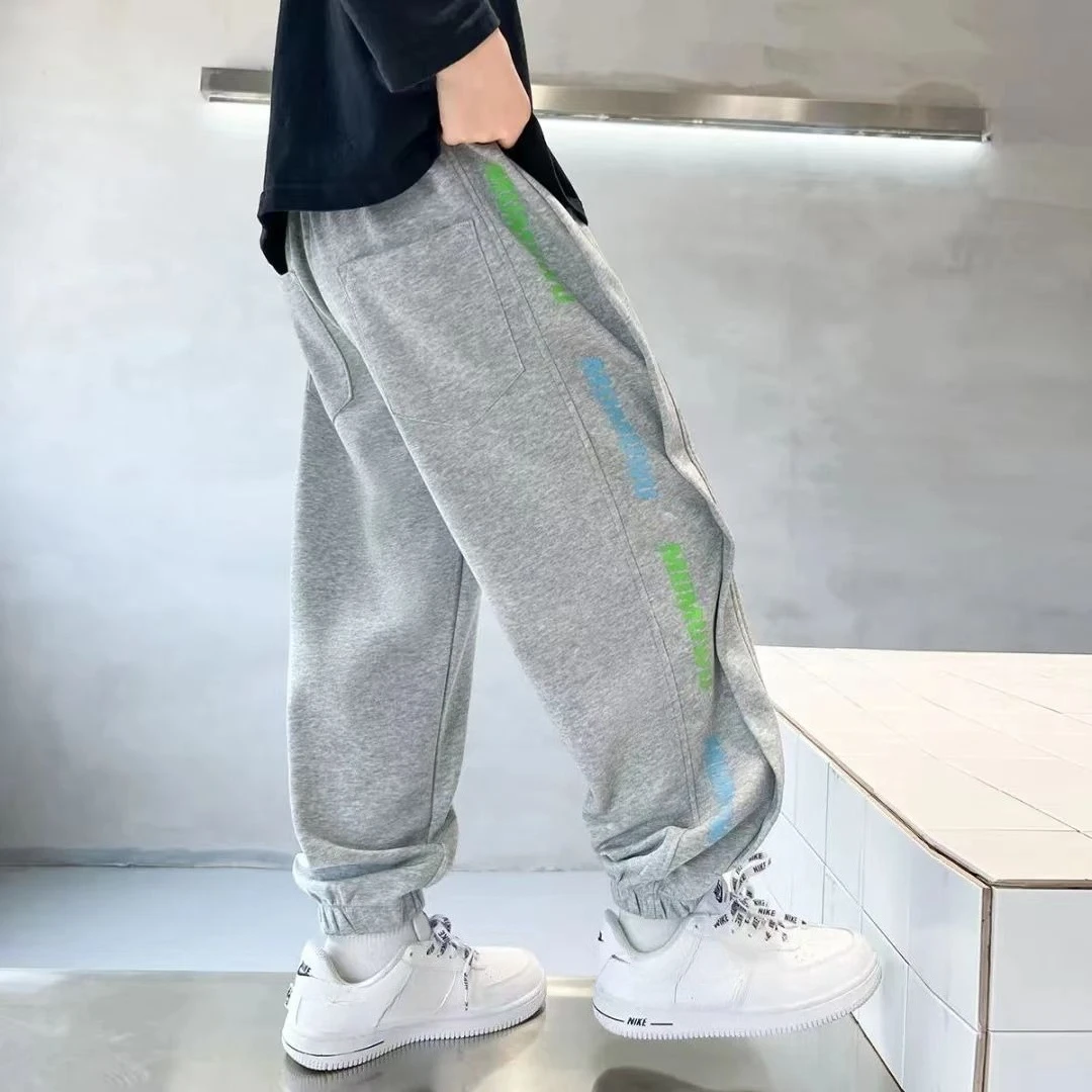 2026 New Boys Joggers Pants Summer Big Kids Casual Sports Trendy Sweatpants